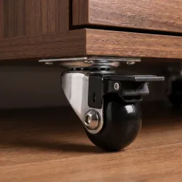 Möbelrolle mit Bremse LINOX 35 / Chrom - Schwarz