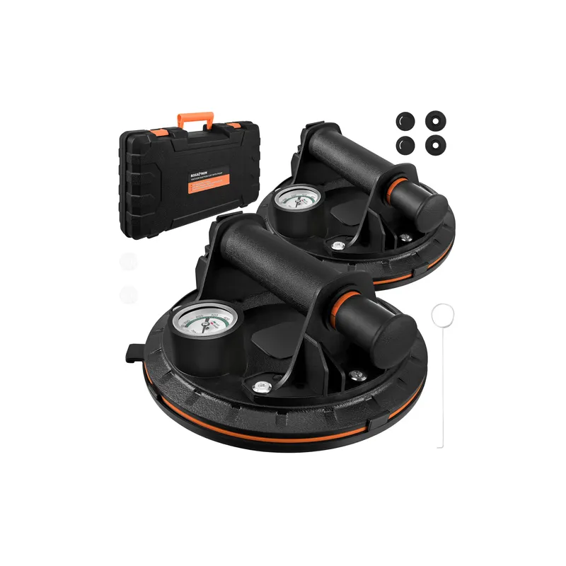 Set 2 Stück Vakuumsauger mit Pumpe und Manometer / Schwarz