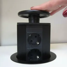 Ausziehbare elektrische Steckdose BIGG 100 FRENCH 3x230V / Schwarz