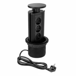 Ausziehbare elektrische Steckdose BIGG 100 FRENCH 3x230V / Schwarz