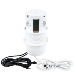 Ausziehbare elektrische Steckdose MULTIBOX 4x 230V + 2x USB + 2x RJ45 / Weiß