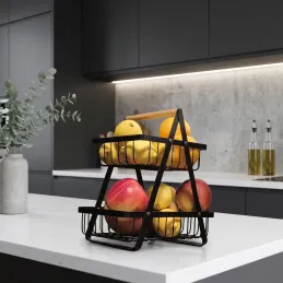 Korb für Gemüse und Obst LASIA / Schwarz matt