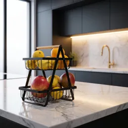 Korb für Gemüse und Obst LASIA / Schwarz matt
