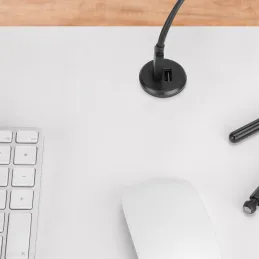 2 x USB A-C Tischladegerät für den Innenbereich 25mm PLUGY / Schwarz matt