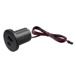 2 x USB A-C Tischladegerät für den Innenbereich 25mm PLUGY / Schwarz matt