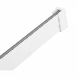 Kleiderstange 1m SLIM für LED-Streifen mit Endkappen / Mattweiß
