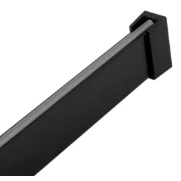Kleiderstange 1m SLIM für LED-Streifen mit Endkappen / Schwarz matt