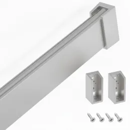 Kleiderstange 1m SLIM für LED-Streifen mit Endkappen / Aluminium