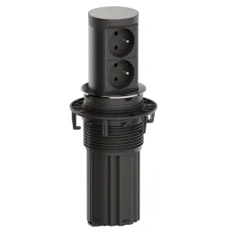 Ausfahrbare elektrische Steckdose Elevator NEU 2x230V FRANZÖSISCH / Edelstahl