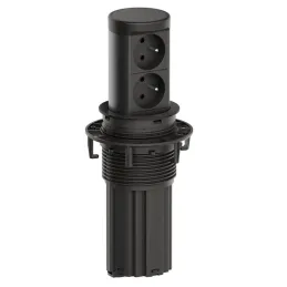 Ausfahrbare elektrische Steckdose Elevator NEU 2x230V FRANZÖSISCH / Schwarz