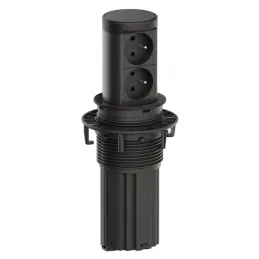 Ausfahrbare elektrische Steckdose Elevator NEU 2x230V FRANZÖSISCH / Schwarz