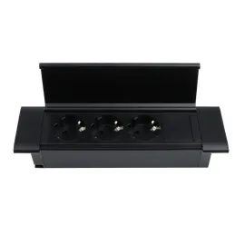 Innenraum-Steckdosenleiste SLIM BOX SCHUKO 3x 230V / Schwarz matt