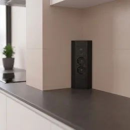Innen-Steckdosenleiste CORNER SCHUKO 2x 230V + USB A-C / Schwarz matt