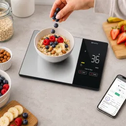 Küchen-Digitalwaage mit FIT BODY App / Schwarz