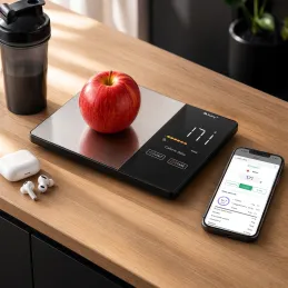 Küchen-Digitalwaage mit FIT BODY App / Schwarz