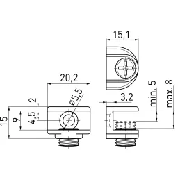 Halterung für Glasablage MELIA - 10 Stück / Schwarzes Nickel