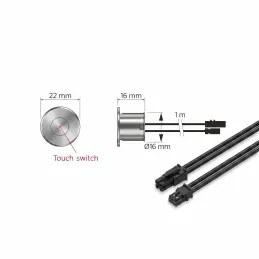 Dimmbarer Touch-Schalter LUXIO / Schwarz