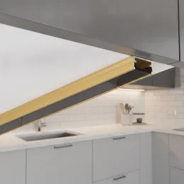 Aluminiumleiste ZARIA für LED-Beleuchtung mit schwarzer Abdeckung / Gold