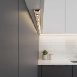 Aluminiumleiste ZARIA für LED-Beleuchtung mit transparenter Abdeckung / Gold
