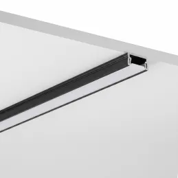 Aluminiumleiste ZARIA für LED-Beleuchtung mit milchiger Abdeckung / Schwarz matt