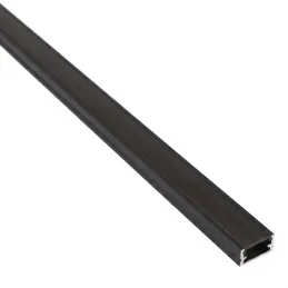 Aluminiumleiste ZARIA für LED-Beleuchtung mit schwarzer Abdeckung / Schwarz matt