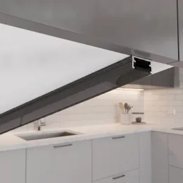 Aluminiumleiste ZARIA für LED-Beleuchtung mit schwarzer Abdeckung / Schwarz matt