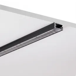 Aluminiumleiste ZARIA für LED-Beleuchtung mit transparenter Abdeckung / Schwarz matt