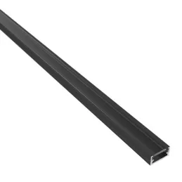 Aluminiumleiste ZARIA für LED-Beleuchtung mit transparenter Abdeckung / Schwarz matt