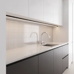 Aluminiumleiste ZARIA für LED-Beleuchtung mit transparenter Abdeckung / Schwarz matt