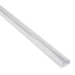 Aluminiumleiste ZARIA für LED-Beleuchtung mit transparenter Abdeckung / Weiß matt