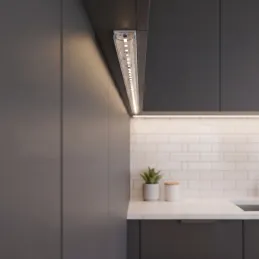Aluminiumleiste ZARIA für LED-Beleuchtung mit transparenter Abdeckung / Weiß matt