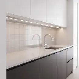 Aluminiumleiste ZARIA für LED-Beleuchtung mit milchiger Abdeckung / Aluminium