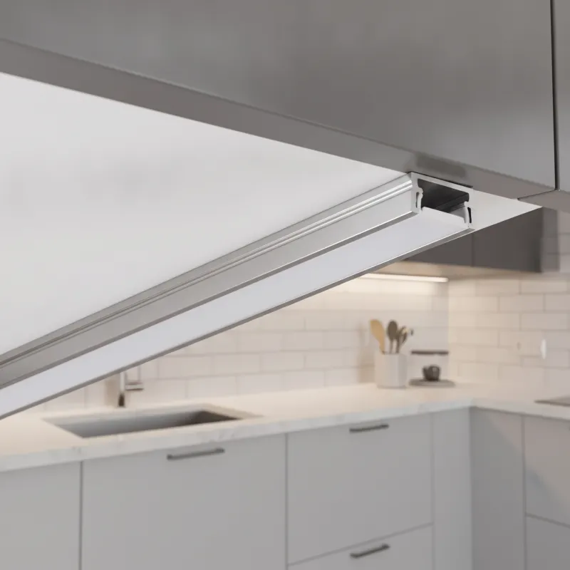 Aluminiumleiste ZARIA für LED-Beleuchtung mit milchiger Abdeckung / Aluminium