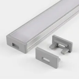 Endstück für LED-Profil ZARIA - mit Loch / Grau