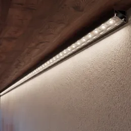 Eckiges Aluminiumprofil ZARIA für LED-Beleuchtung mit transparenter Abdeckung / Schwarz matt