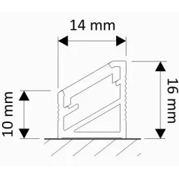 Eckiges Aluminiumprofil ZARIA für LED-Beleuchtung mit transparenter Abdeckung / Schwarz matt