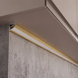 Eckiges Aluminiumprofil ZARIA für LED-Beleuchtung mit milchiger Abdeckung / Gold