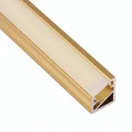 Eckiges Aluminiumprofil ZARIA für LED-Beleuchtung mit milchiger Abdeckung / Gold