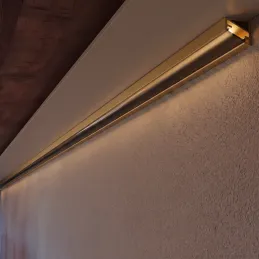 Eckiges Aluminiumprofil ZARIA für LED-Beleuchtung mit schwarzer Abdeckung / Gold
