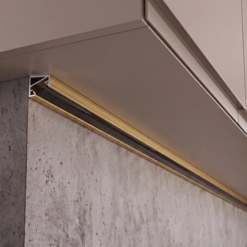 Eckiges Aluminiumprofil ZARIA für LED-Beleuchtung mit schwarzer Abdeckung / Gold