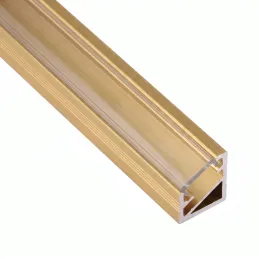 Eckiges Aluminiumprofil ZARIA für LED-Beleuchtung mit transparenter Abdeckung / Gold