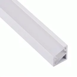 Eckiges Aluminiumprofil ZARIA für LED-Beleuchtung mit milchiger Abdeckung / Weiß matt