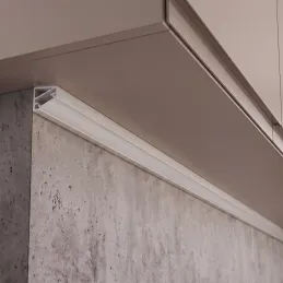 Eckiges Aluminiumprofil ZARIA für LED-Beleuchtung mit milchiger Abdeckung / Weiß matt