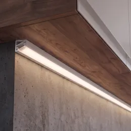 Eckiges Aluminiumprofil ZARIA für LED-Beleuchtung mit milchiger Abdeckung / Weiß matt