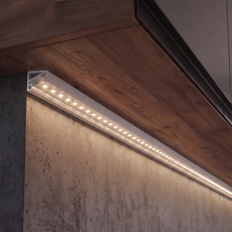 Eckiges Aluminiumprofil ZARIA für LED-Beleuchtung mit transparenter Abdeckung / Weiß matt
