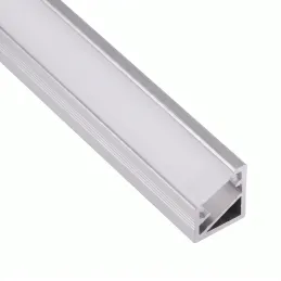 Eckiges Aluminiumprofil ZARIA für LED-Beleuchtung mit milchiger Abdeckung / Aluminium