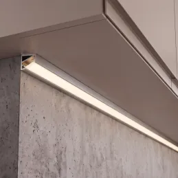 Eckiges Aluminiumprofil ZARIA für LED-Beleuchtung mit milchiger Abdeckung / Aluminium
