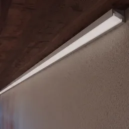 Eckiges Aluminiumprofil ZARIA für LED-Beleuchtung mit milchiger Abdeckung / Aluminium
