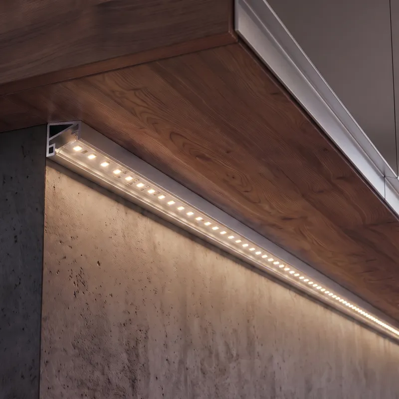 Eckiges Aluminiumprofil ZARIA für LED-Beleuchtung mit transparenter Abdeckung / Aluminium