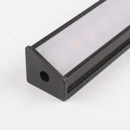 Jetzt 2 Stück Endkappen für das Eck-LED-Profil ZARIA - mit Loch / Schwarz matt